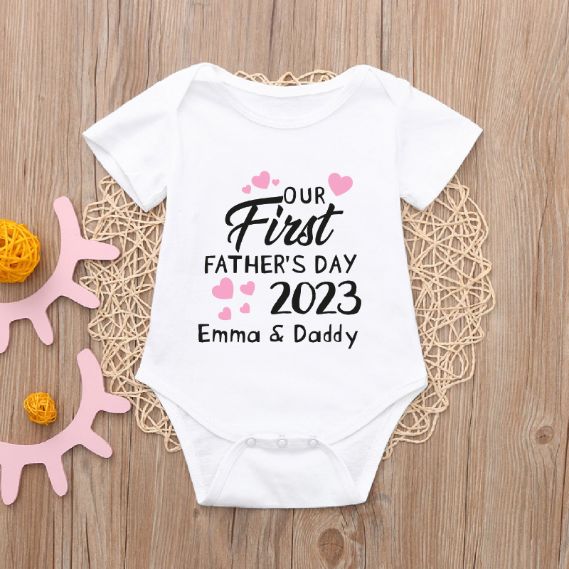Personalised Our First Father's Day Baby Bodysuit