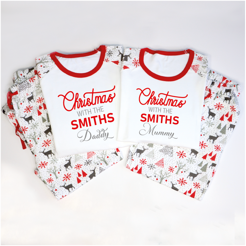 Christmas With Surname Matching Family Pyjamas