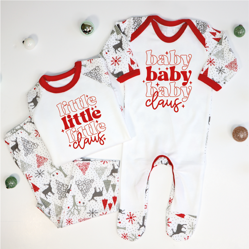 Daddy Claus Mama Claus Little Claus Baby Claus Christmas Pyjamas