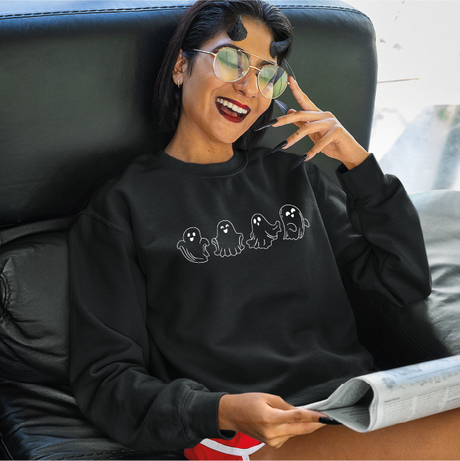 Dancing Cute Ghosts Halloween Sweatshirt