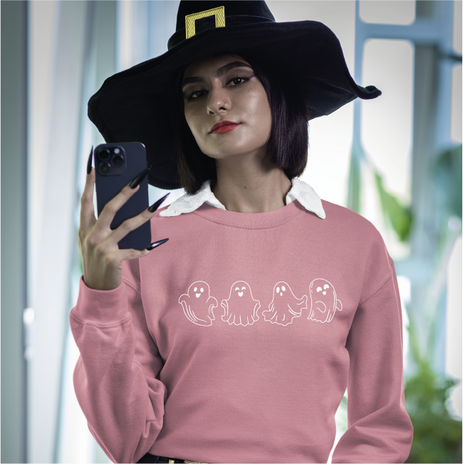 Dancing Cute Ghosts Halloween Sweatshirt