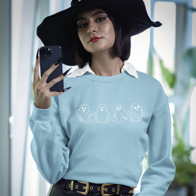 Dancing Cute Ghosts Halloween Sweatshirt