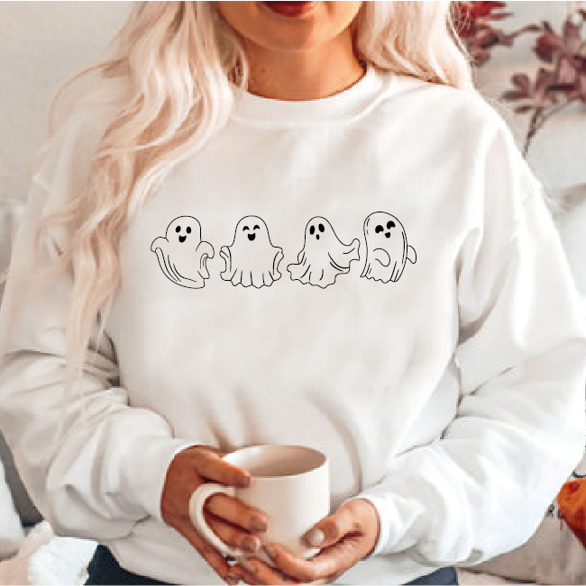 Dancing Cute Ghosts Halloween Sweatshirt