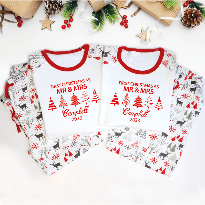 First Christmas as Mr and Mrs Matching Christmas Pyjamas