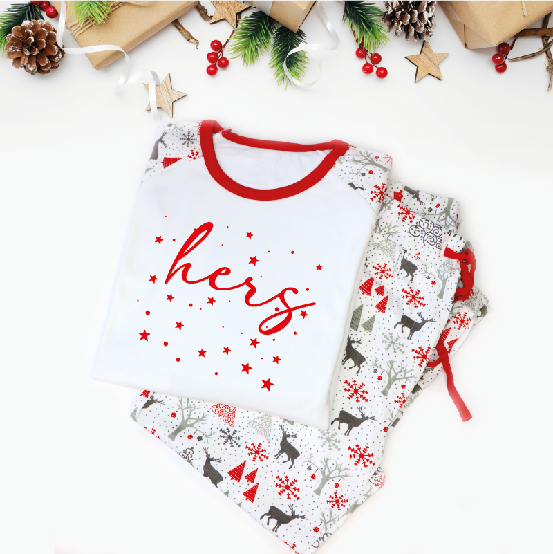 His and Hers Couple's Christmas Pyjamas