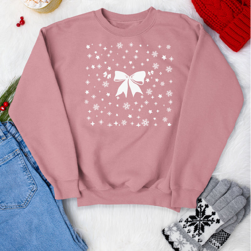 Snowflakes Stars Bows Christmas Jumper