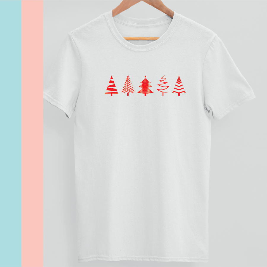 Minimalist Christmas Tree Silhouettes T-shirt