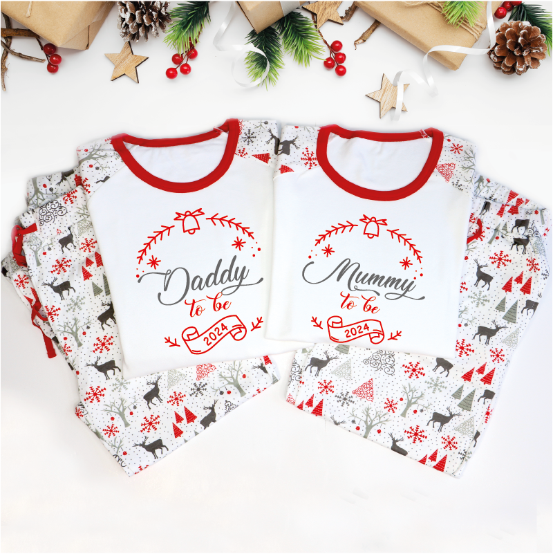Mum dad and discount baby matching christmas pjs