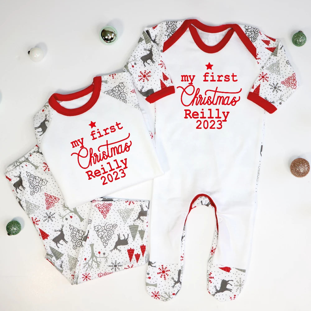 My First Family as a Daddy My First Christmas as a Mummy My First Christmas Matching Pyjamas