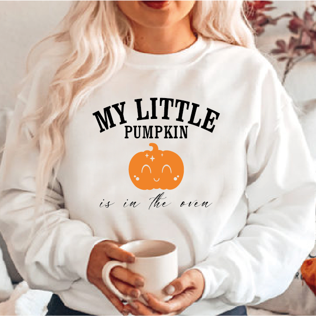My Little Pumpkin is in the Oven Sweatshirt - Pregnant Halloween Sweatshirt