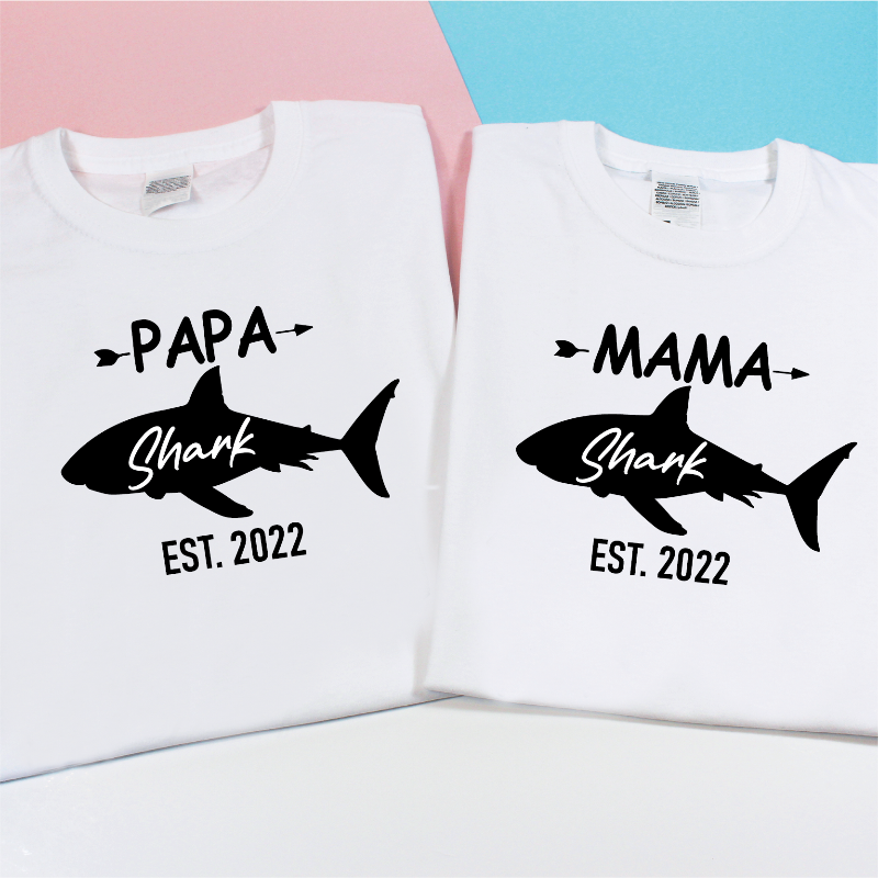 Baby Shark Mini Shark Daddy Shark and Mama Shark Family Matching T-shirts