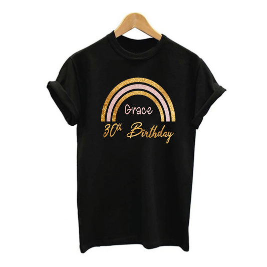 Personalised 30th Birthday T-shirt gift for women