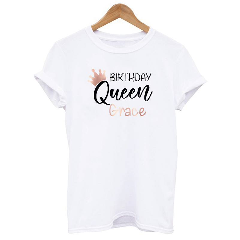 Personalised Birthday Queen Crown T-shirt