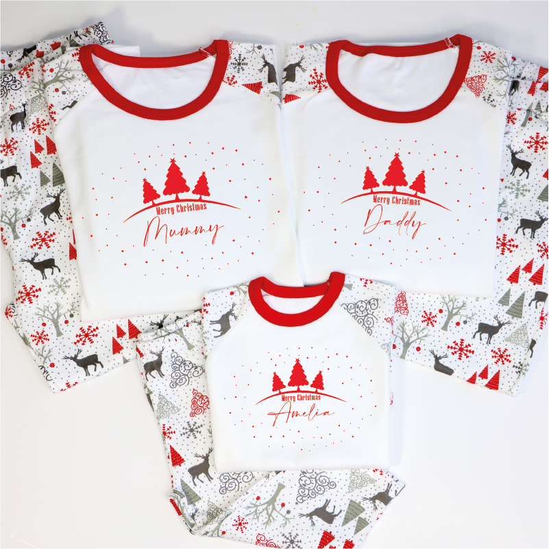 Personalised family discount christmas pajamas