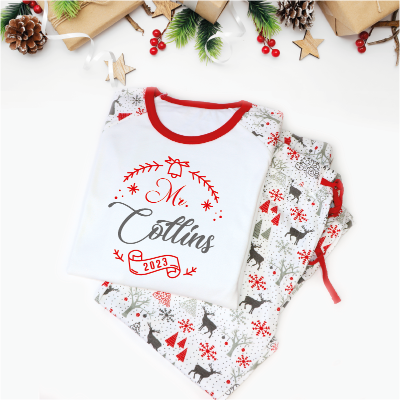 Personalised Mr And Mrs Matching Christmas Pyjamas