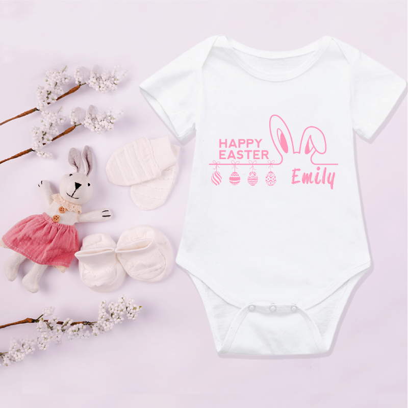 Personalised Happy Easter Baby Bodysuit
