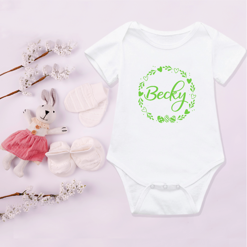 Personalised Easter Wreath Baby Bodysuit