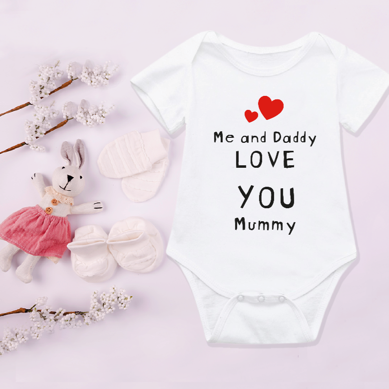 Me and Daddy Love You Mummy personalised baby vest birthday gift for mummy mothers day present