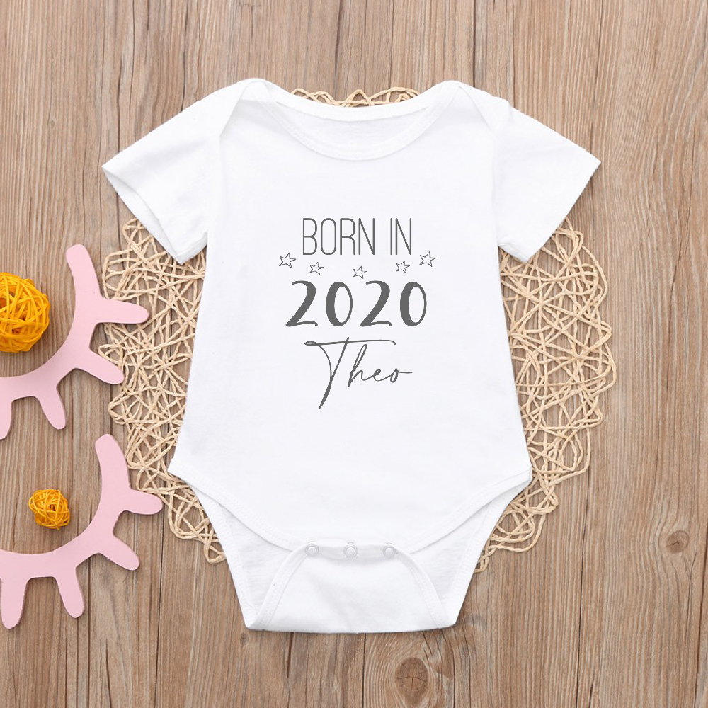 Personalised Born In 2020 Baby Vest - Main Image