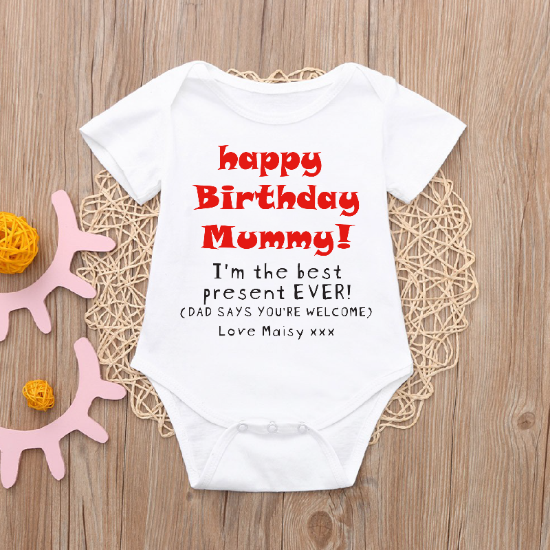 Personalised Happy Birthday Mummy I'm your best present T-shirt or Vest