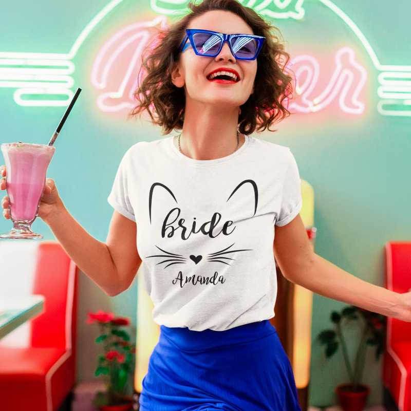 Personalised Bride and Squad Cat Design T-shirts
