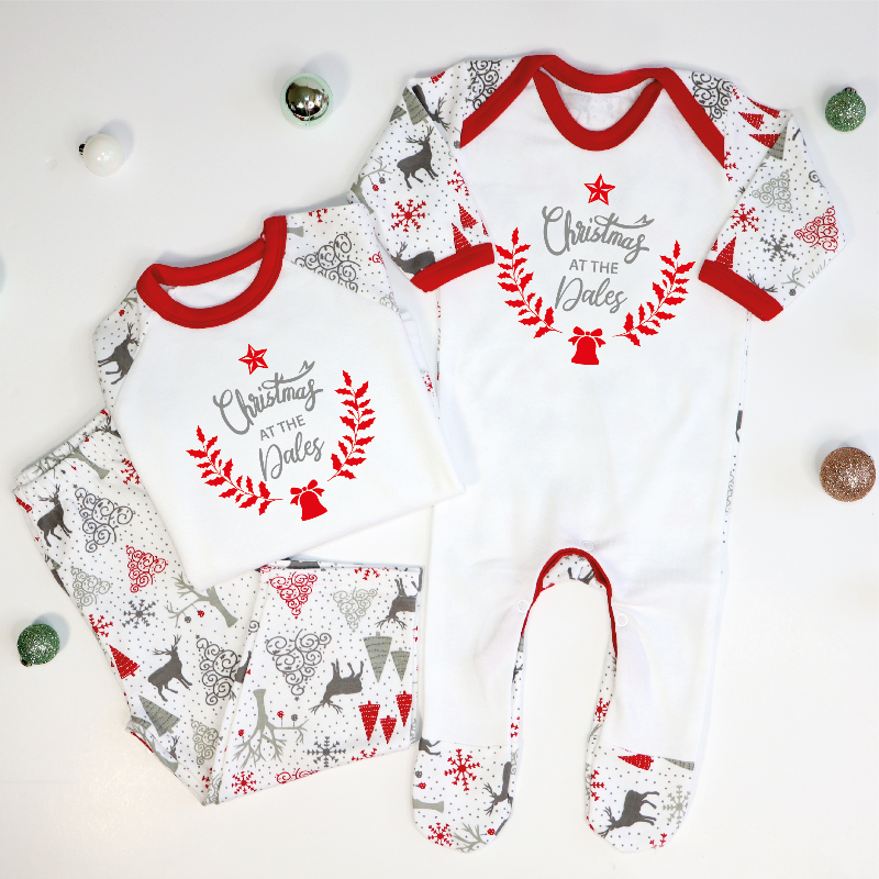 Christmas at the Grey Reindeer Raglan Pyjamas