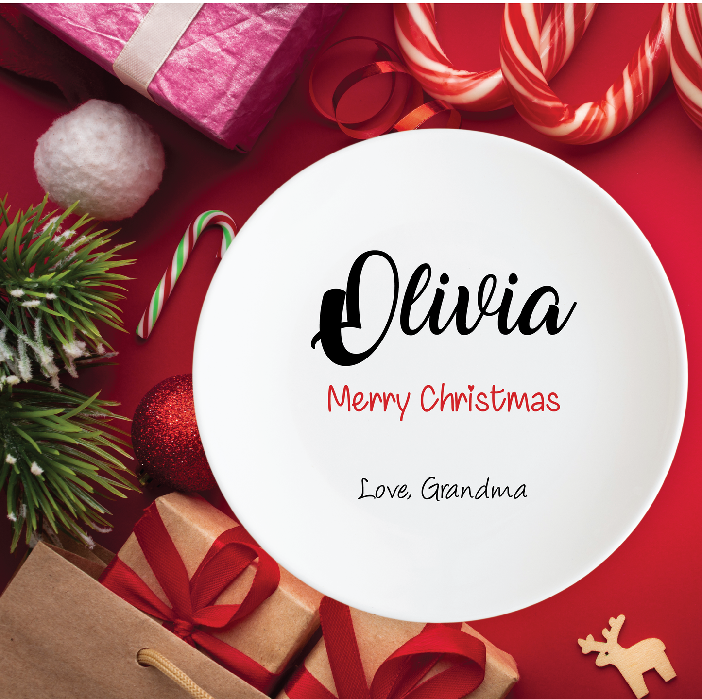 Personalised Merry Christmas Plate
