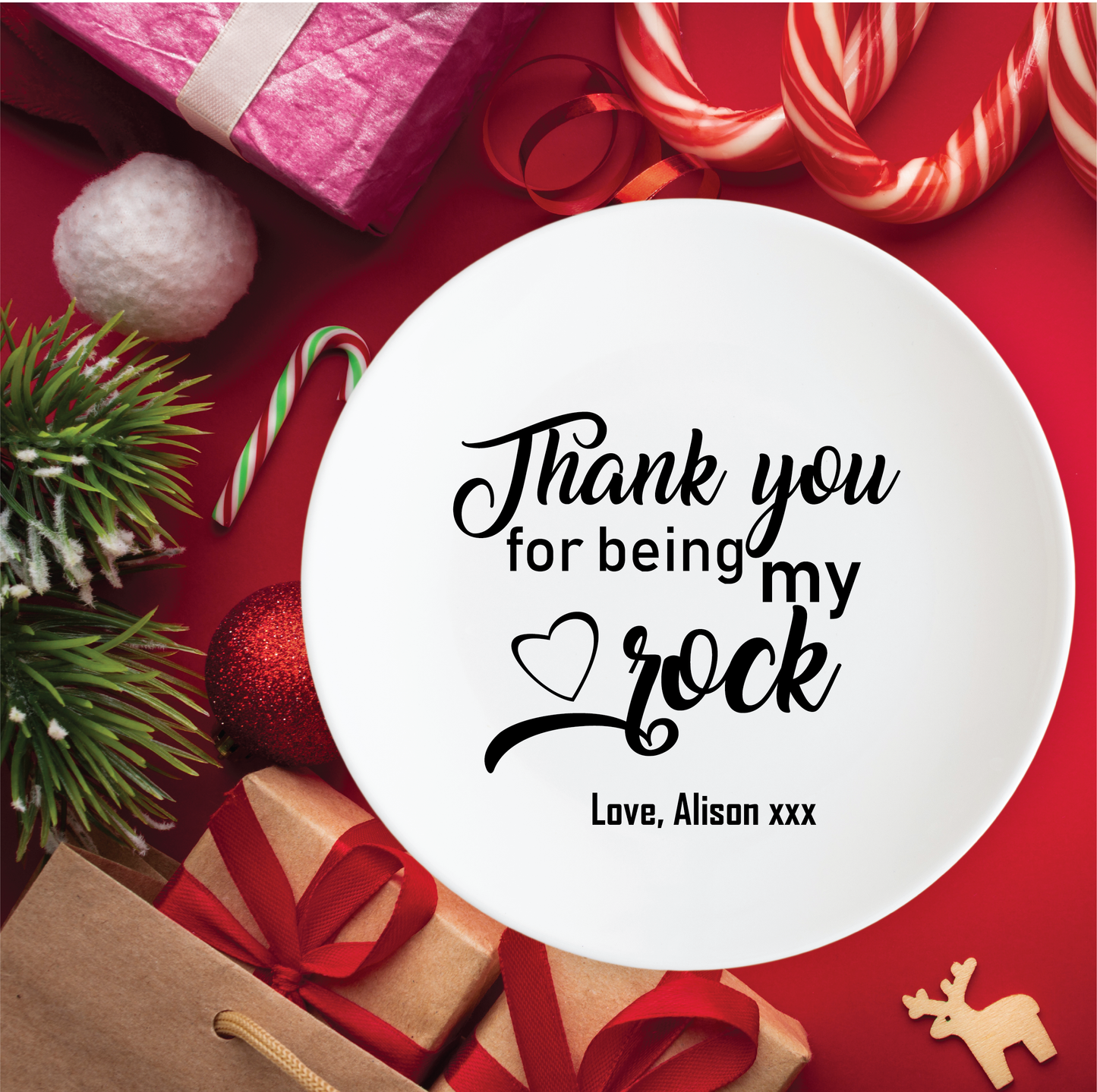 Personalised Thank You For Being My Rock Plate