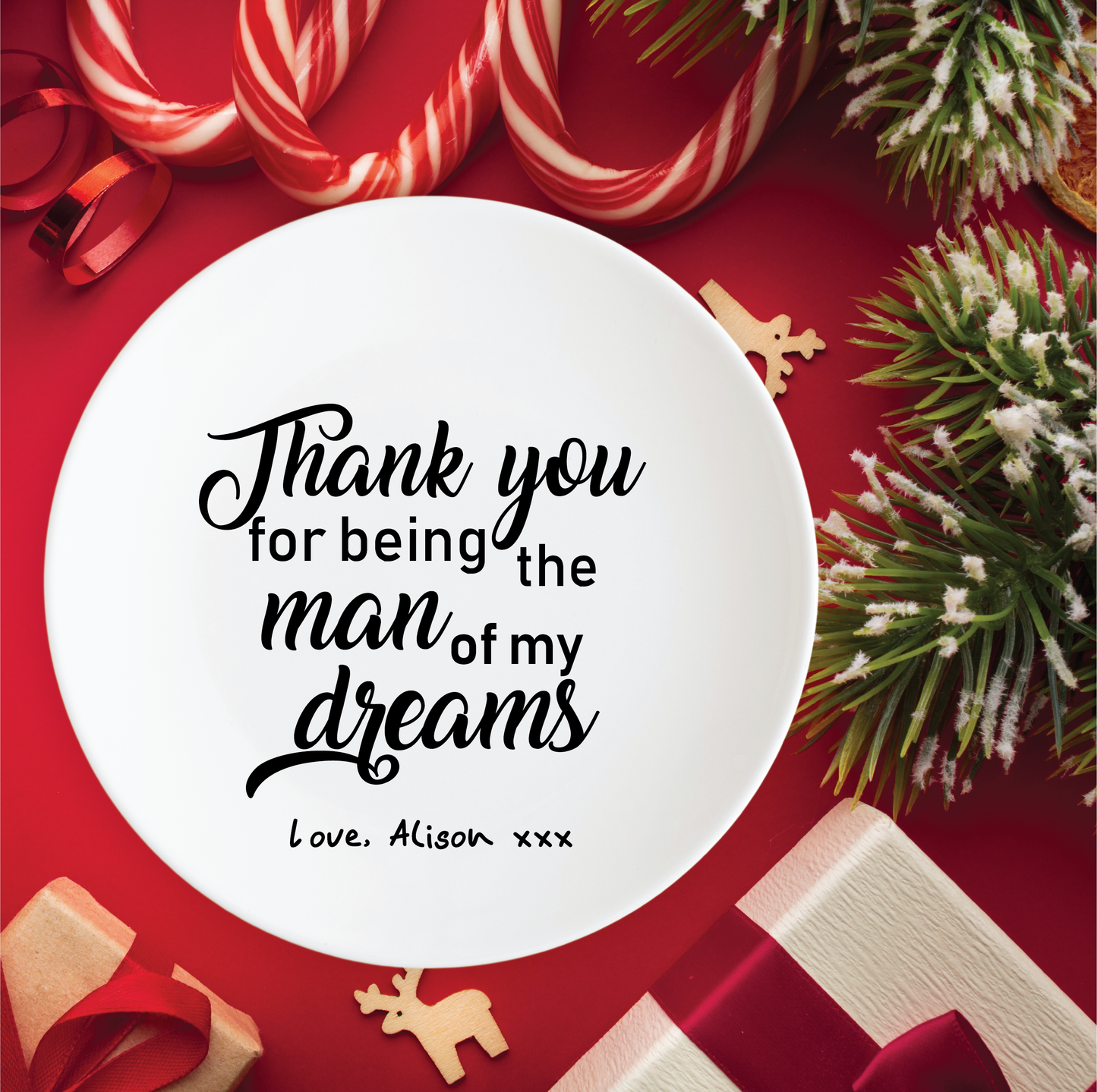Personalised Thank You For Being The Man Of My Dreams Plate