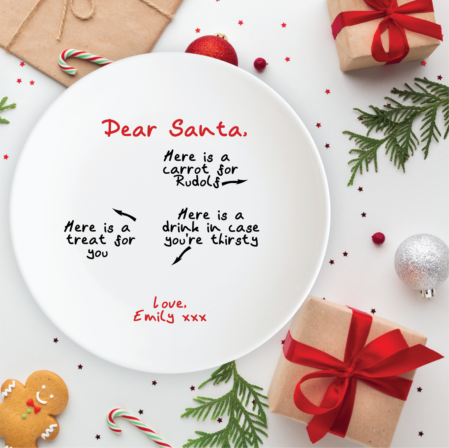 Personalised Plate for Santa and Rudolf