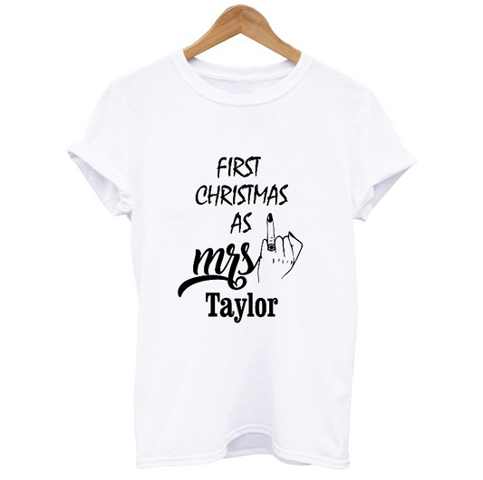 Personalised First Christmas as MRS T-shirt