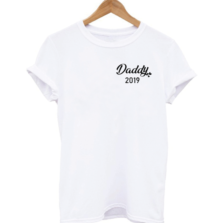 Custom Name and Year Matching T-shirts For Dad, Mum and Kid / Baby