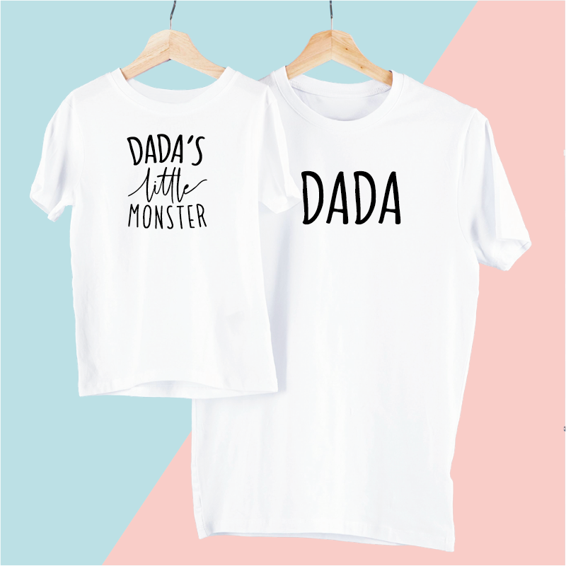 Matching Dada and Dada's Little Monster T-shirts / Baby Vests