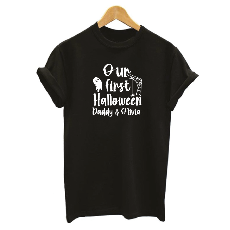 Personalised Our First Halloween Cute Ghost Family T-shirts