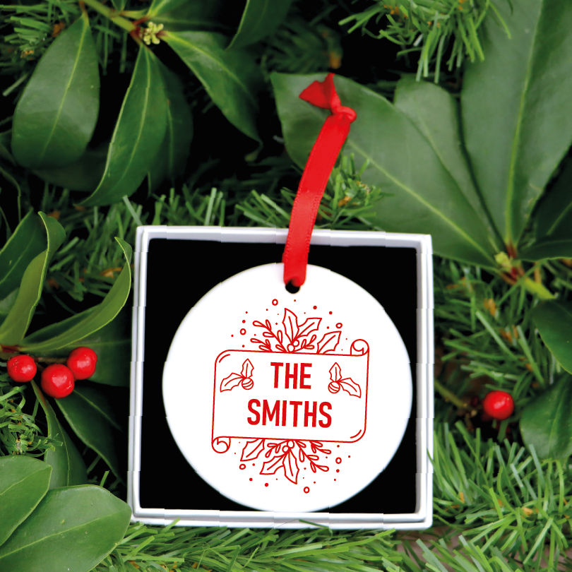 Personalised Family Name Christmas Decoration Ornament Tree