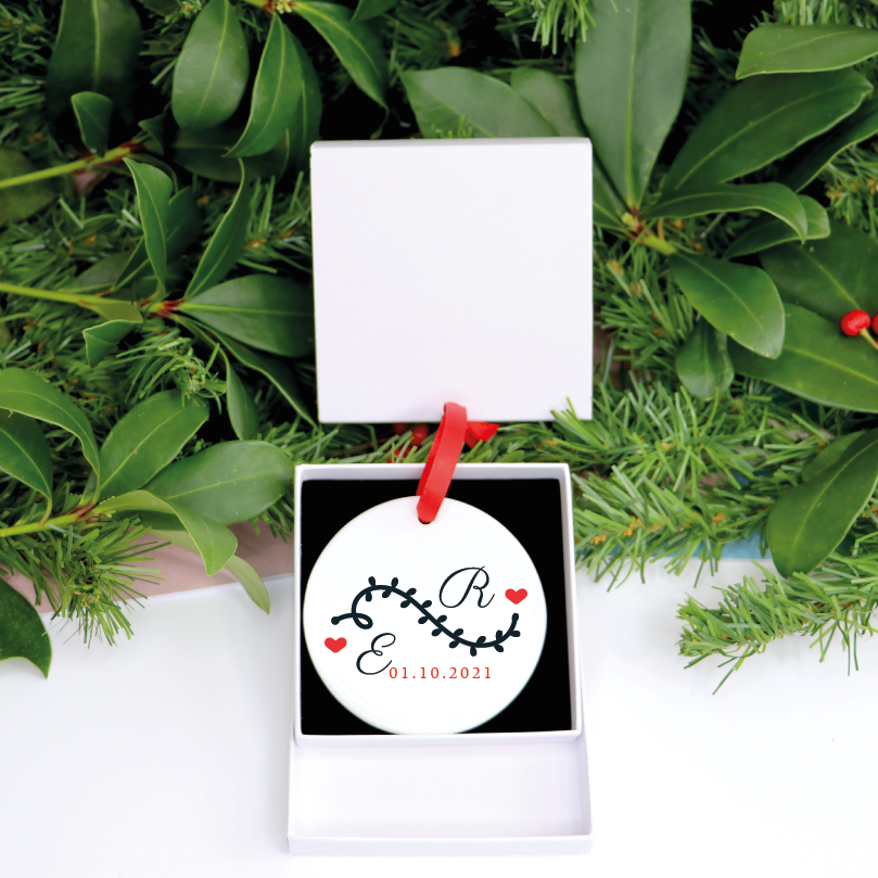 Couple's Initials Christmas Bauble