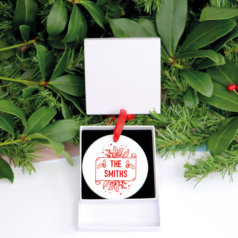 Personalised Family Name Christmas Decoration Ornament Tree