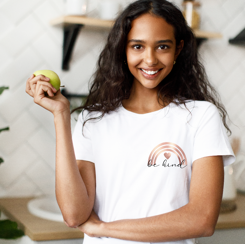 Be Kind - Rose Gold Rainbow T-shirt