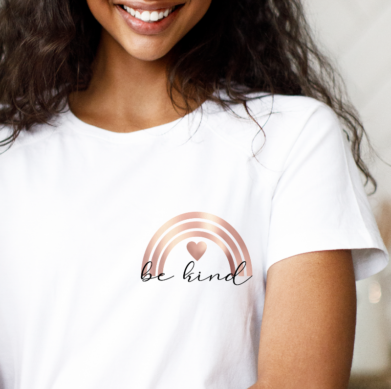 Be Kind - Rose Gold Rainbow Women's T-shirt