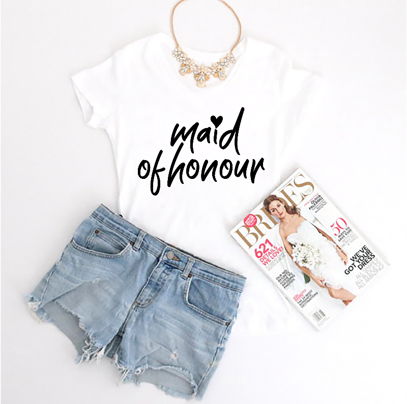 Maid of Honour Heart Graphic T-shirt