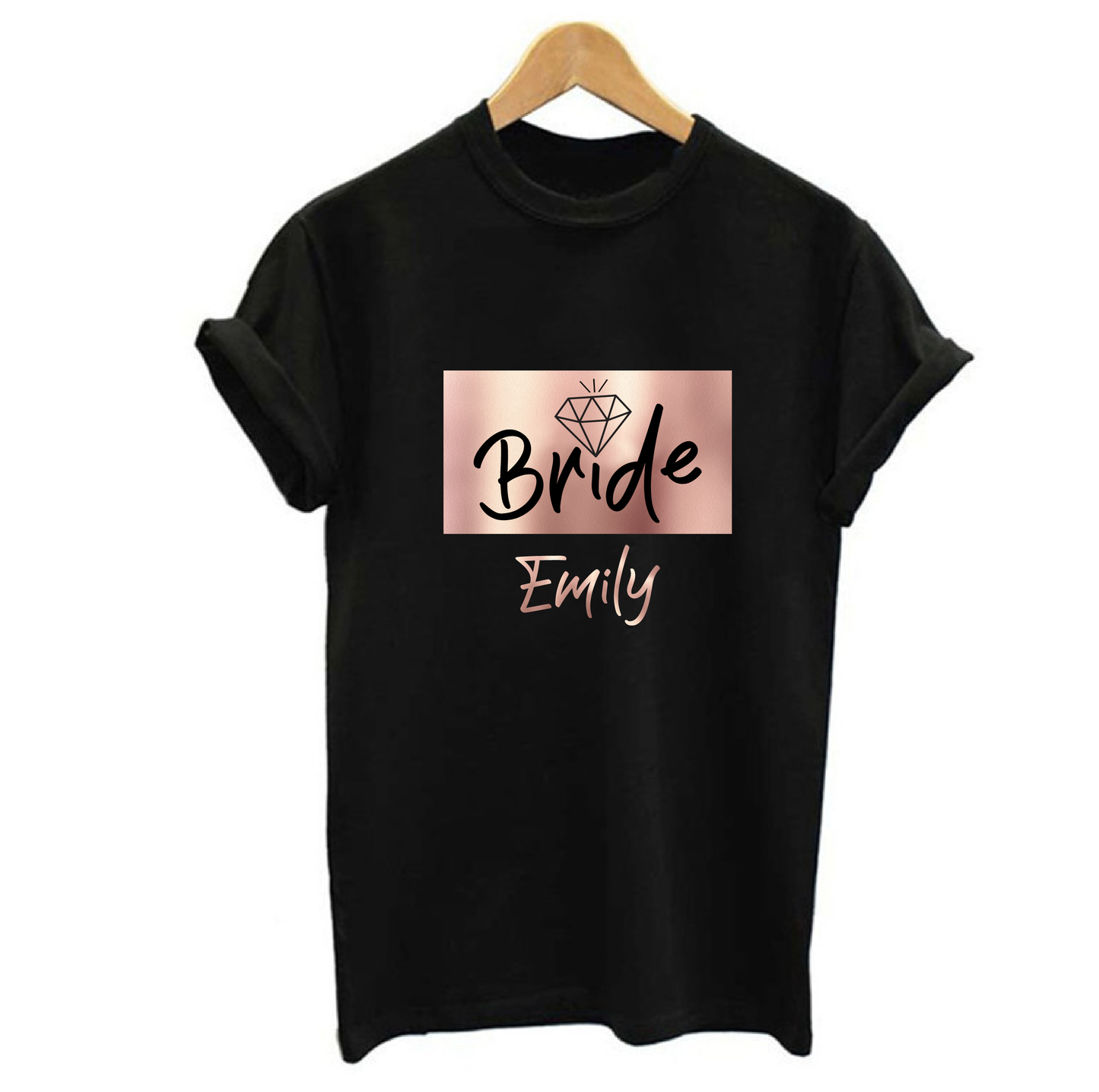 Metallic Rose Gold Diamond Bride T-shirt
