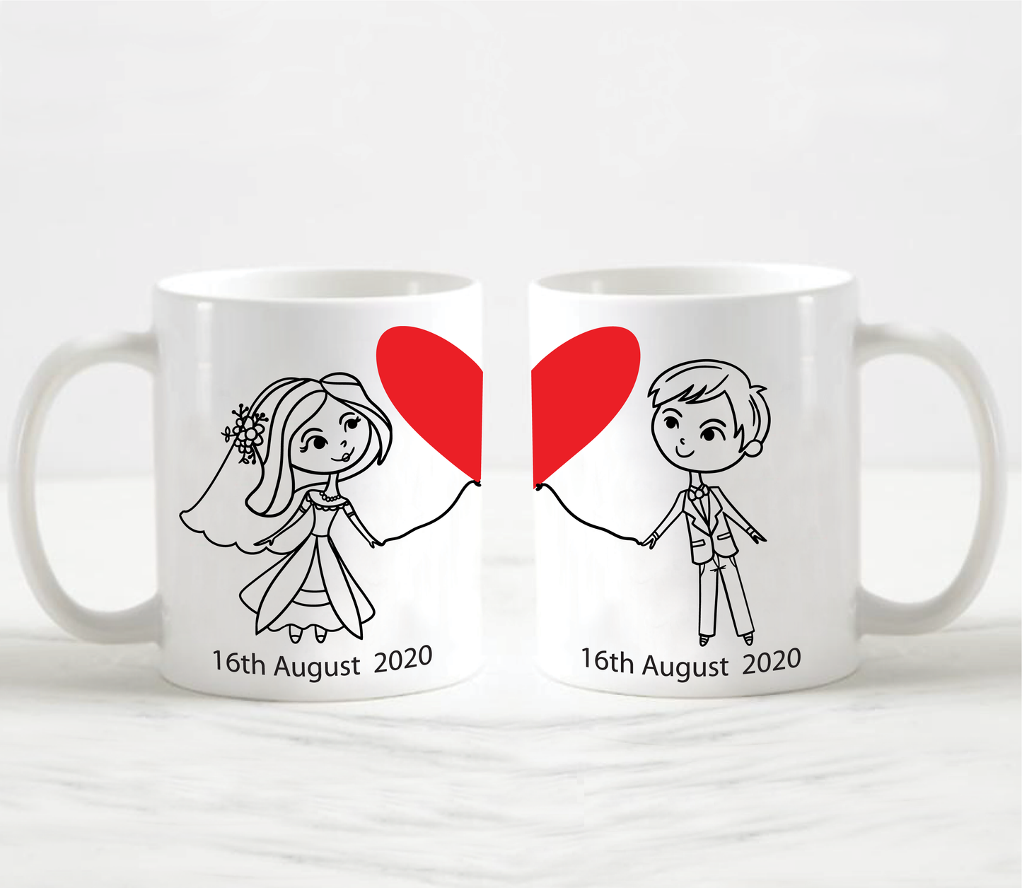 Personalised Married Couple Mug Set