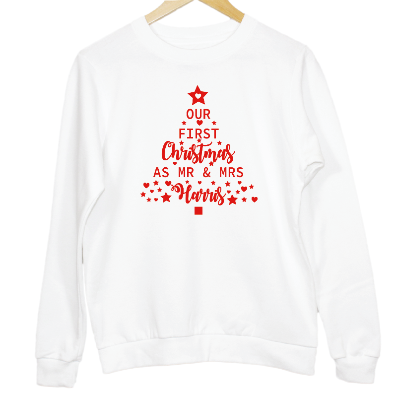 Personalised Our 1st Christmas as Mr and MRS Sweatshirts