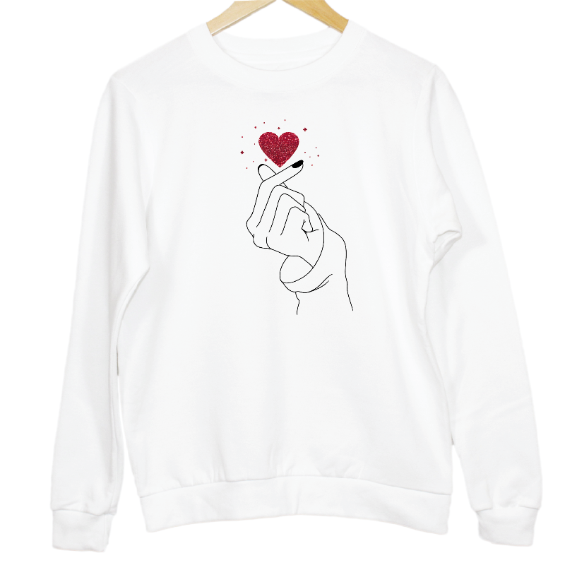 Korean Finger Heart Snap Finger Jumper