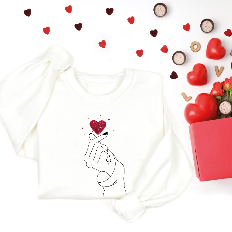 Finger Snap Heart Graphic Sweatshirt