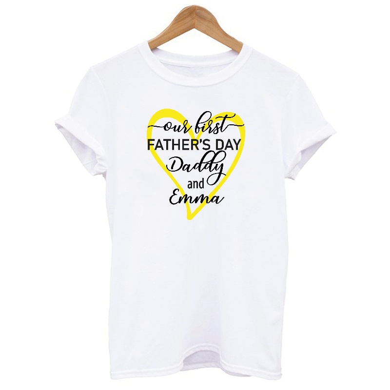 Personalised Our 1st Father's Day Matching T-shirt and Baby Grow Set