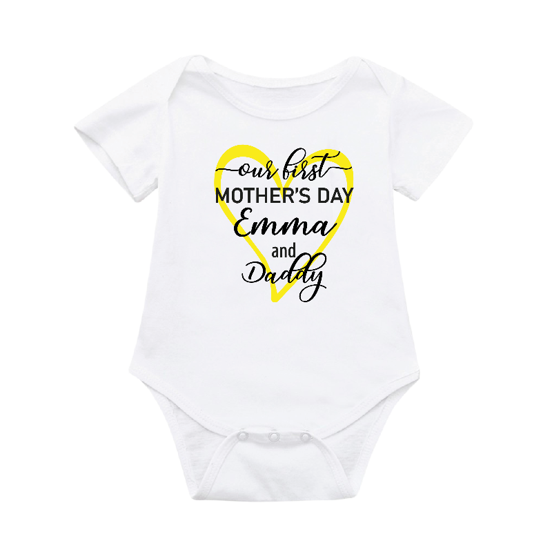 Personalised Our 1st Father's Day Matching T-shirt and Baby Grow Set