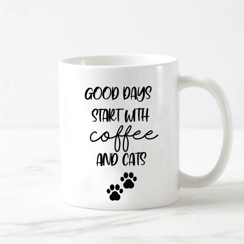 Good Days Start with Coffee and Cats Ceramic Mug