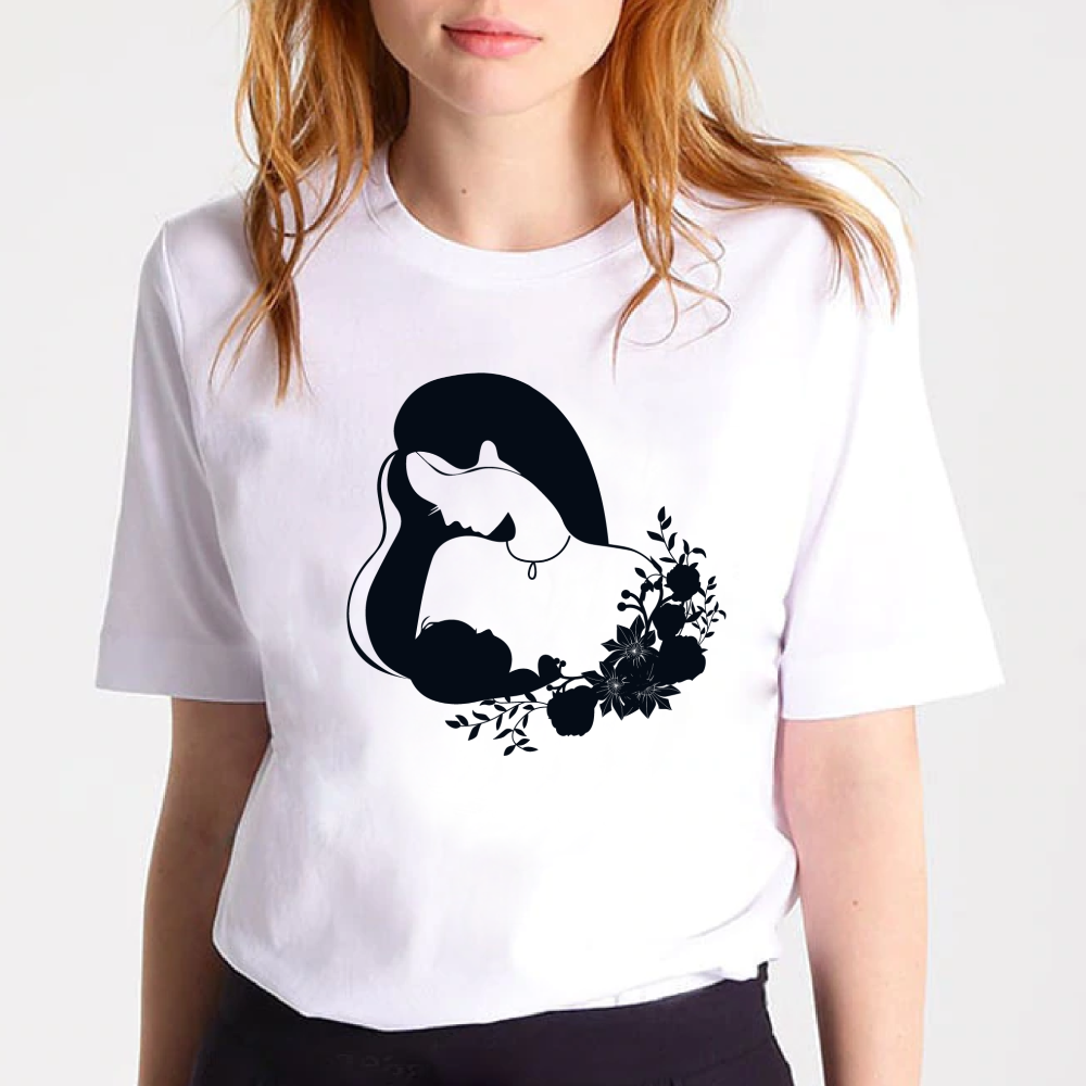 Mum and Baby Flower Motif Design T-shirt – Luss Wonderland