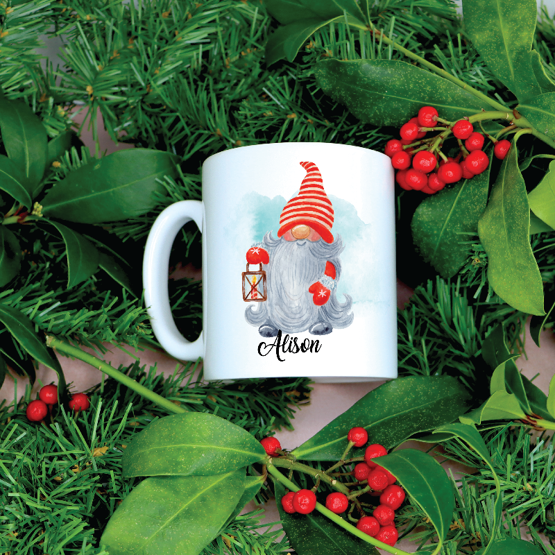 Personalised Gnome Christmas Mug